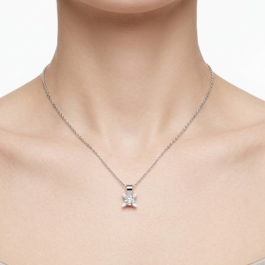 0,45 Ct Doğal Pırlanta Londia Kelebek Tasarım Tektaş Set 14K Altın