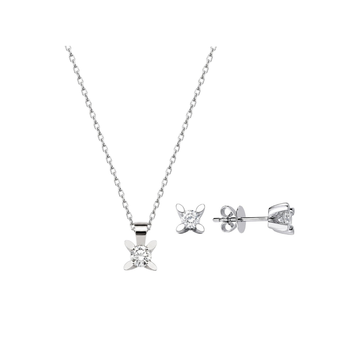 0,45 Ct Doğal Pırlanta Londia Kelebek Tasarım Tektaş Set 14K Altın