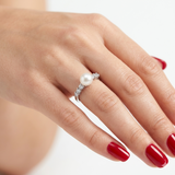 0,45 Karat İncili Pırlanta Yüzük