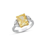 0,50 Ct “Fancy Yellow Kuvars” Tasarım Yüzük – Doğal Pırlantalı