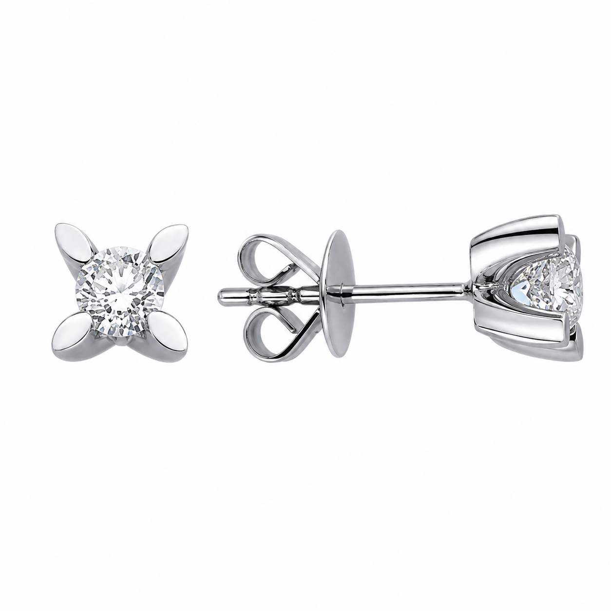 0,60 Ct Doğal Pırlanta Londia Kelebek Tasarım Tektaş Set 14K Altın