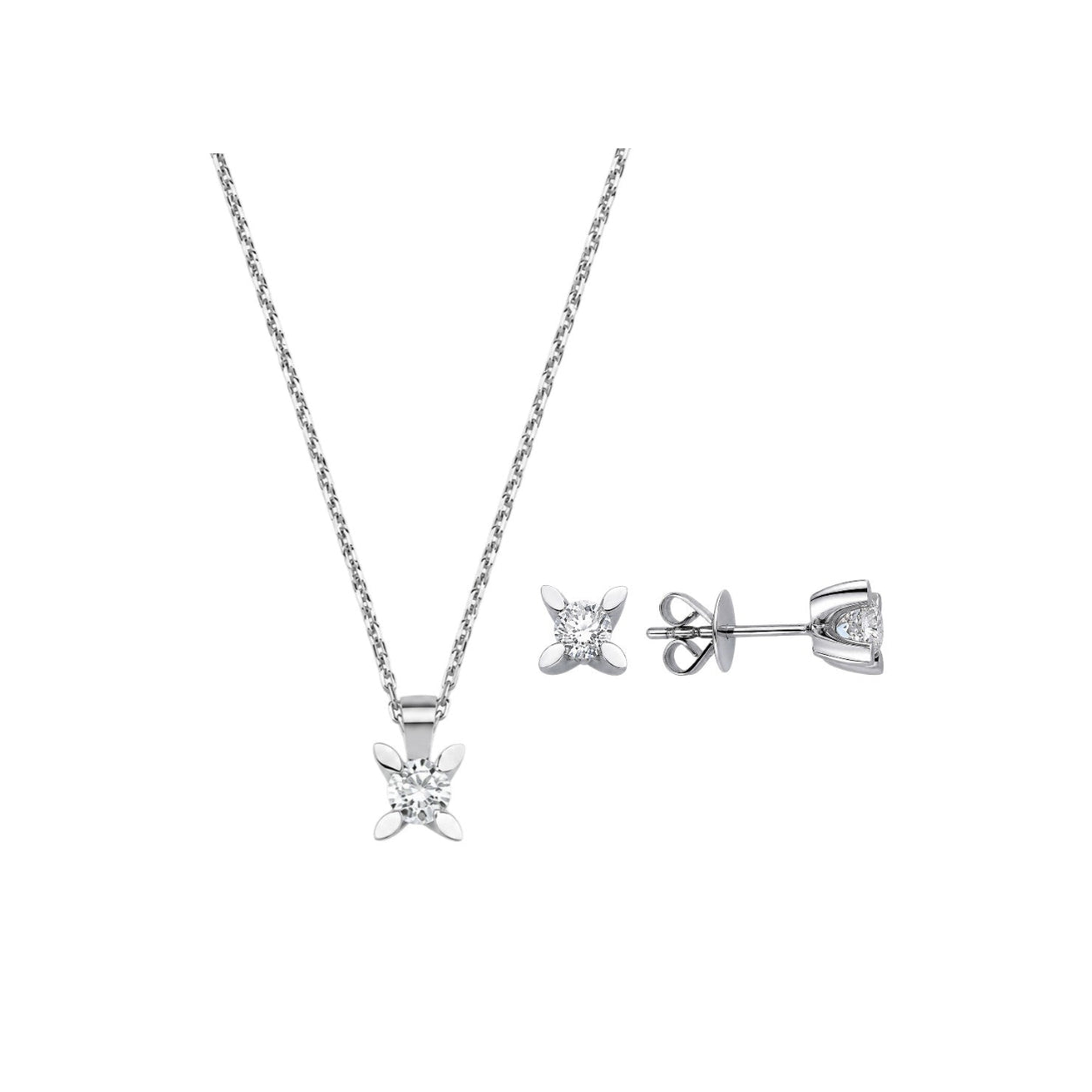 0,60 Ct Doğal Pırlanta Londia Kelebek Tasarım Tektaş Set 14K Altın