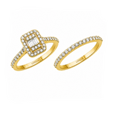 Doğal Pırlanta Evlilik Yüzük Seti