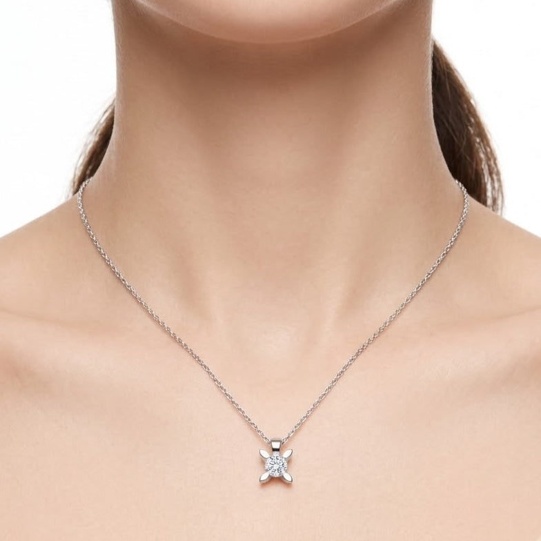 0,75 Ct Doğal Pırlanta Londia Kelebek Tasarım Tektaş Set 14K Altın