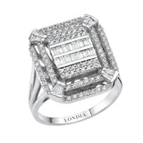 0,80 Ct Karat Doğal Pırlanta Baget Taş Tasarımlı Pırlanta Yüzük | LONDIA