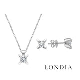 0,90 Ct Doğal Pırlanta Londia Kelebek Tasarım Tektaş Set 14K Altın