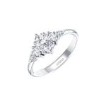 1.00 Ct. Doğal Oval Pırlanta Yan Taşlı Yüzük, 14 Ayar Altın