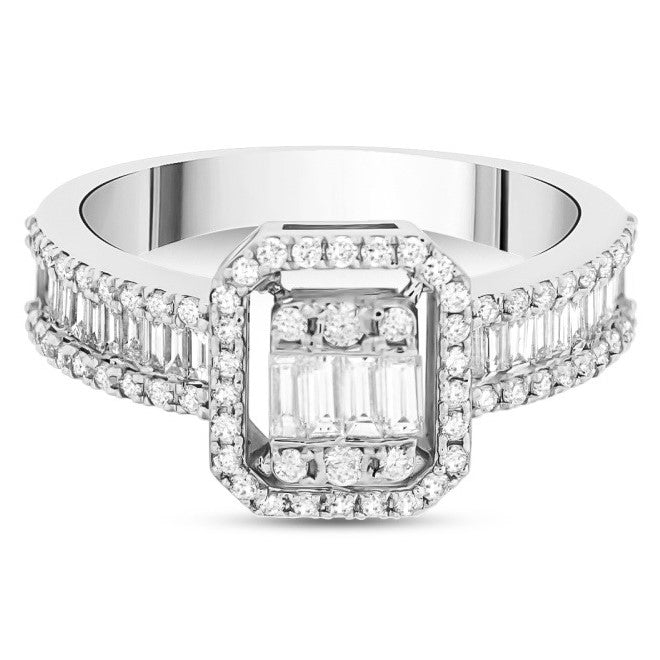 1.00 Karat Dogal Pirlanta Baget Tasli Pirlanta Yuzuk LONDIA_