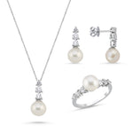 1.20 Karat Doğal Pırlanta İnci Tasarımlı Set