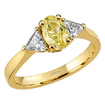 1.35 Karat Doğal Fancy Yellow Pırlanta Yan Taş Tasarımlı Yüzük