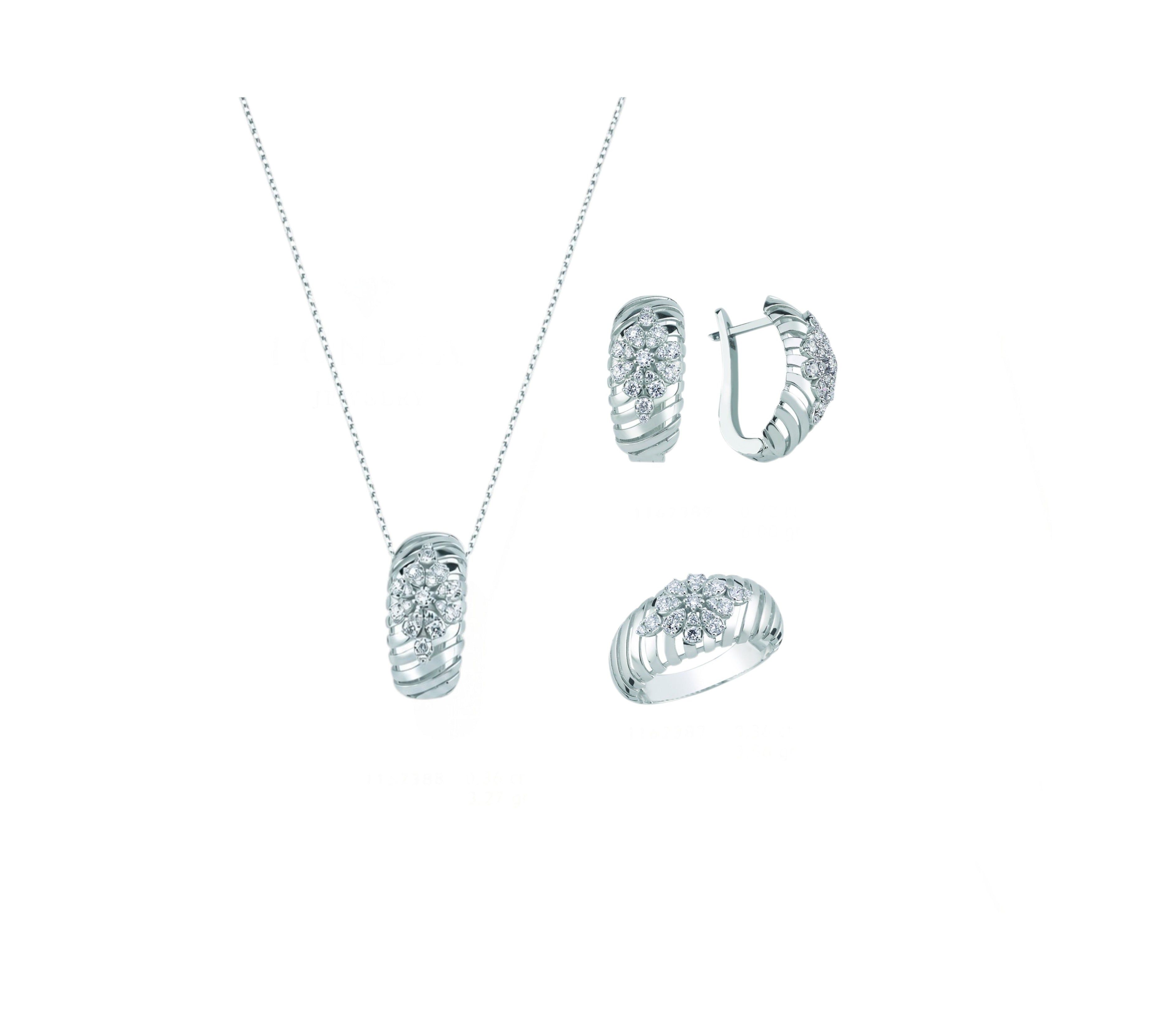 1.40 Ct. Doğal Pırlanta Londia Flora Koleksiyonu Seti 14K Altın