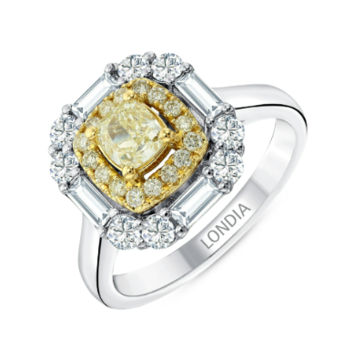 1.40 Karat Fancy Yellow Pırlanta Tasarım 18 Ayar Altın Yüzük