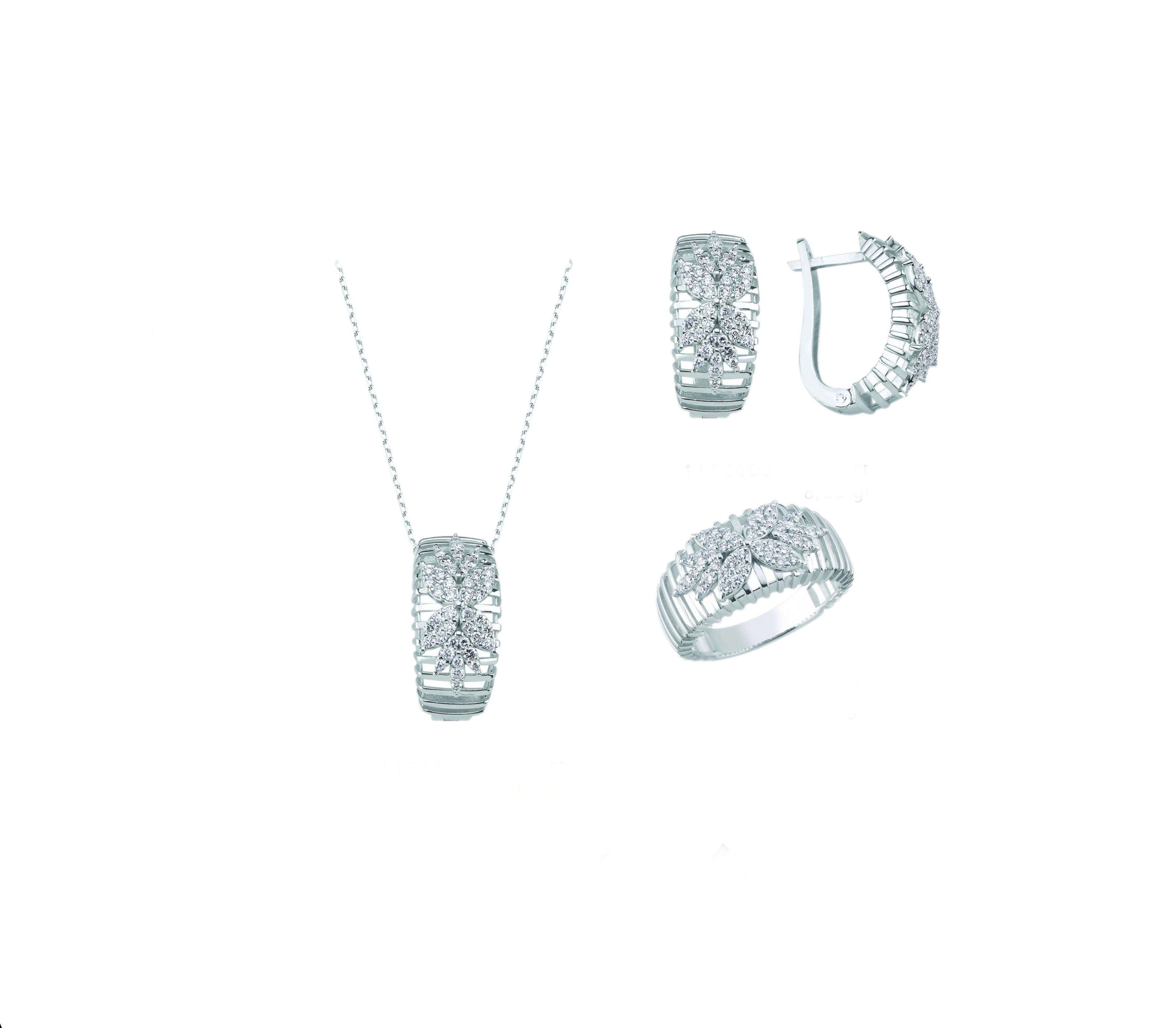1.65 Ct. Doğal Pırlanta Londia Flora Koleksiyonu Seti 14K Altın