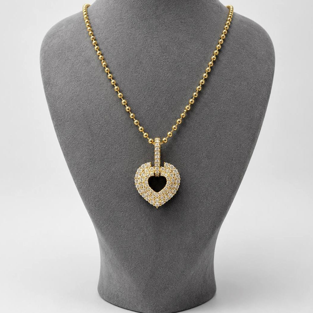 1.90 Karat Doğal Pırlanta Kalp Tasarımlı Charm Kolye