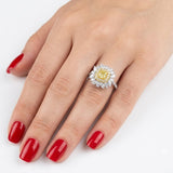 1.95 Karat Fancy Yellow Pırlanta Tasarım 18 Ayar Altın Yüzük