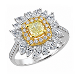 1.95 Karat Doğal Pırlanta Fancy Yellow Tasarımlı Yüzük