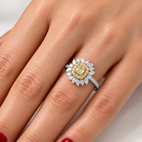 1.95 Karat Doğal Pırlanta Fancy Yellow Tasarımlı Yüzük
