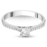 0.40 Ct. Doğal Pırlanta Yan Taşlı Tasarım Yüzük, 14 Ayar Altın