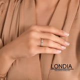 0,40 Karat Doğal Pırlantalı Yan Taşlı Tasarım Yüzük, 14 Ayar Altın