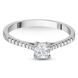 0.40 Ct. Doğal Pırlanta Yan Taşlı Tasarım Yüzük, 18 Ayar Altın