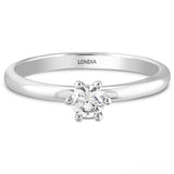 0.30 Ct. Doğal Pırlanta Yuvarlak Tektaş ‘‘Hexagon’ Yüzük, 14 Ayar Altın