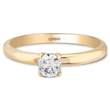 0.30 Ct. Doğal Pırlanta Tektaş ‘Modern’ Pençe Tasarımlı Yüzük, 14 Ayar Altın