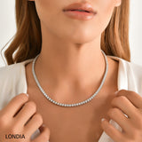 6,00 Karat Pırlantalı Clair Tasarım Tenis Kolye, 14 Ayar Saf Altın