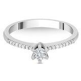 0.25 Ct. Doğal Pırlanta Yan Taşlı Tasarım Yüzük, 14 Ayar Altın