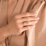 0.25 Ct. Doğal Pırlanta Yan Taşlı Tasarım Yüzük, 14 Ayar Altın