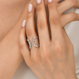 0,60 ct Doğal Pırlanta Çizgi Nerys 18K Altın Tasarım Yüzük