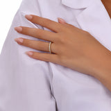 0,40 Karat Pırlanta Clair Tasarım Yarım Tamtur Yüzük 14 Ayar Altın