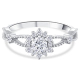 0.55 Ct. Doğal Pırlanta Vintage Tasarım ‘Lotus’ Yüzük, 18 Ayar Altın
