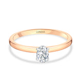0.30 Ct. Doğal Oval Pırlanta Solitaire “Modern” Yüzük – 14 Ayar Altın