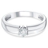 0.20 Ct. Doğal Pırlanta Tektaş Cesur (Bold) Tasarım Yüzük, 14 Ayar Altın