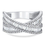 1,00 Karat Baget Elmas Line Tasarımı 14 Ayar Saf Altın Yüzük