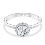0,55 Karat Doğal Pırlantalı Embrace Halo Tasarım Yüzük, 14 Ayar Altın
