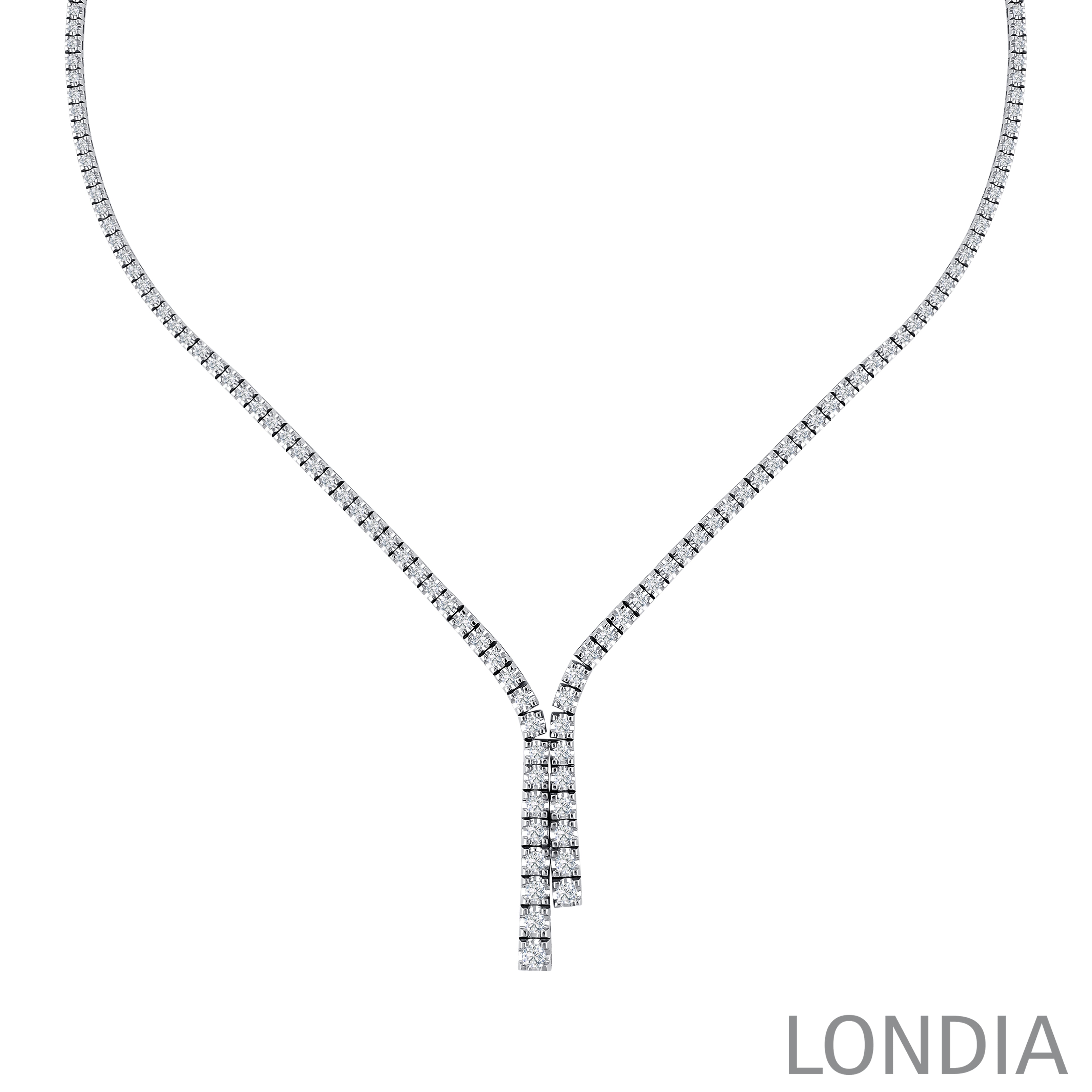 2,50 Karat Pırlantalı Clair Tasarım Dereceli Tenis Kolye, 14 Ayar Saf Altın