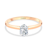 14 Ayar Altın 0,50 Karat Doğal Pırlanta Oval Tektaş “Modern” Yüzük