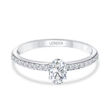 14 Ayar Altın 0,55 Karat Doğal Pırlanta Oval Tektaş “Yan Taşlı” Yüzük