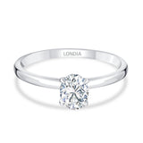 0.70 Ct. Doğal Pırlanta Oval Tektaş “Modern” Tasarım Yüzük 14 Ayar Altın