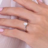 14 Ayar Altın 0,90 Karat Doğal Pırlanta Oval Tektaş “Modern” Yüzük