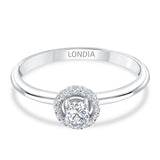 0,25 Karat Doğal Pırlantalı Embrace Halo Tasarım Yüzük, 14 Ayar Altın