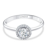 14 Ayar Altın 0,45 Karat Doğal Pırlanta Embrace Halo Tasarım Yüzük