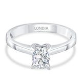 14 Ayar Altın 0,50 Karat Doğal Pırlanta Oval Solitaire "Butterfly" Yüzük