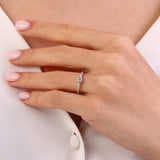 0.40 Ct. Doğal Pırlanta Yan Taşlı Vintage Tasarım Yüzük, 14 Ayar Altın