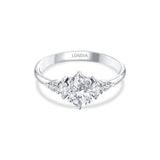 1.00 Ct. Doğal Oval Pırlanta Yan Taşlı Yüzük, 14 Ayar Altın