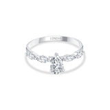 0.85 Ct. Doğal Armut Kesim Pırlanta Solitaire “Modern” Yüzük – 14K Altın