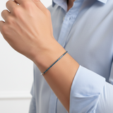 14 Ayar Altın 1,50 Karat Flexible Koleksiyon Mavi Pırlanta Erkek Bilekliği