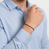 14 Ayar Altın 3,50 Karat Siyah Pırlanta Tenis Erkek Bilekliği