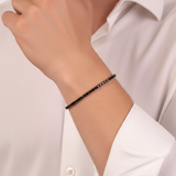 14 Ayar Altın 7,50 Karat Siyah Pırlanta Tenis Erkek Bilekliği